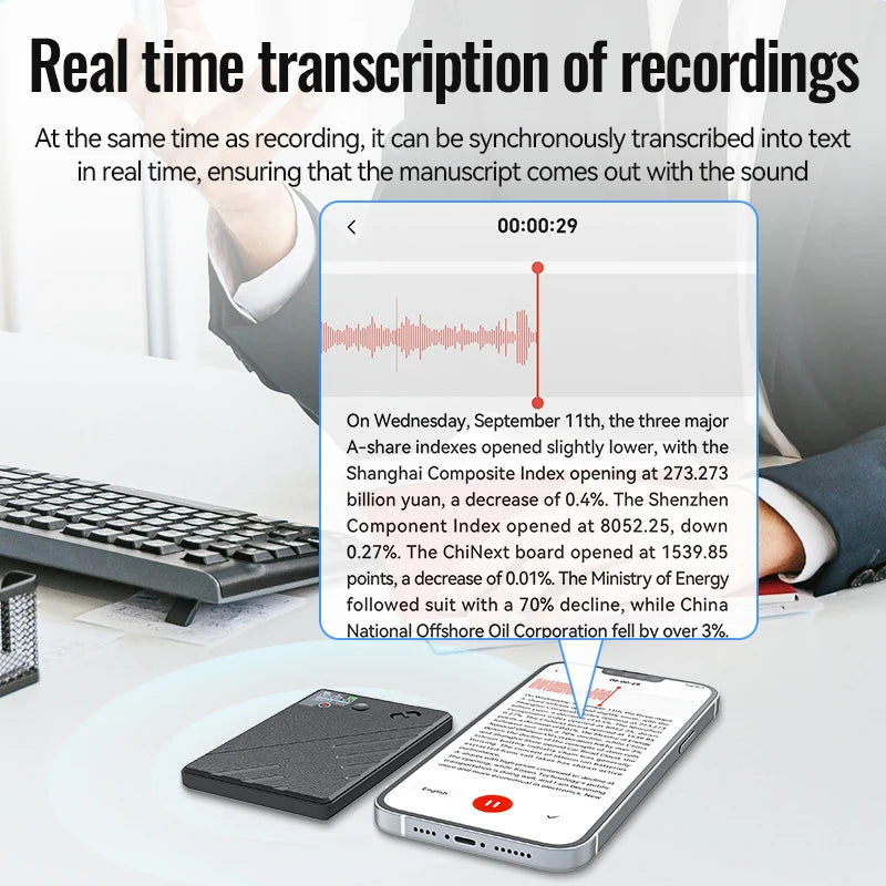 AI Voice Recorder GPT Intelligence APP Control Audio Mind Map Real Time Transcription/Summary/Translation Phone Calls Recording