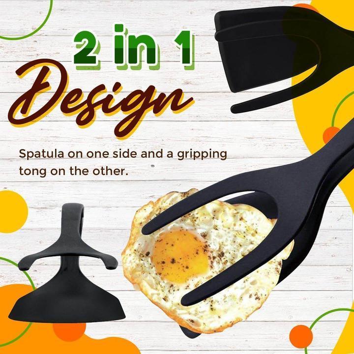 2 In 1 Grip Flip Tongs Egg Tongs French