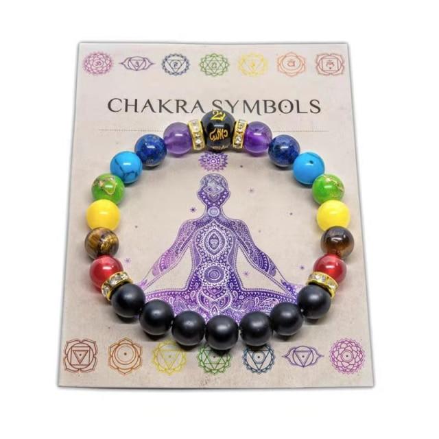 7 Chakra Lava Rock Bracelet Natural Healing Energy Meditation