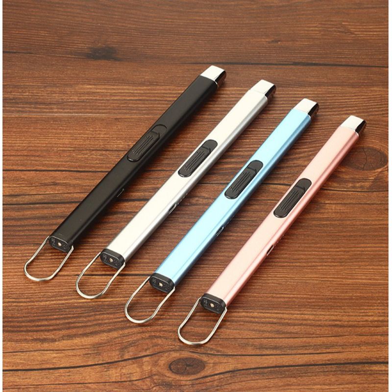 USB Electric Rechargeable Long BBQ Kitchen Gas Stove Lighter Outdoor Windproof Flameless Plasma Arc Candle Unusual Lighters