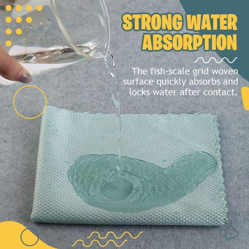 2Pcs/Set Wave Pattern Fish Scale Cloth Rag