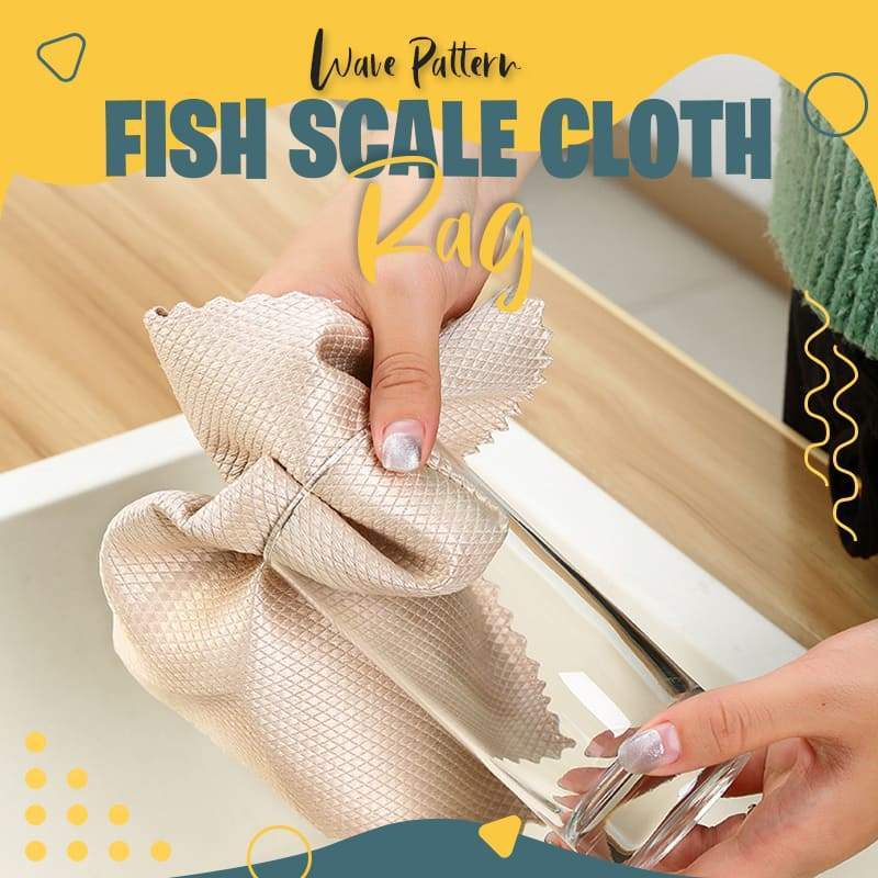 2Pcs/Set Wave Pattern Fish Scale Cloth Rag