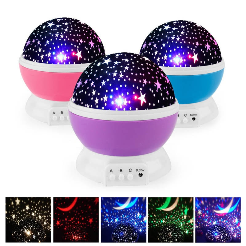 LED Rotating Star Projector Lighting Moon Starry Sky